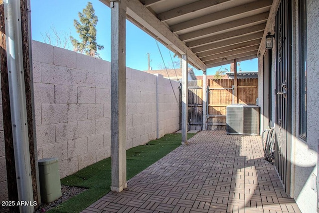 view of patio / terrace featuring central air condition unit