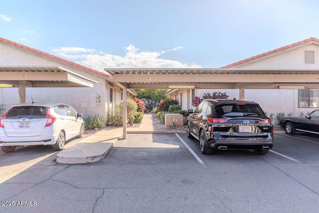 exterior space featuring a carport