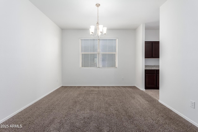 28259 N Chalcocite St, San Tan Valley, AZ 85143 - empty room featuring a chandelier and carpet flooring