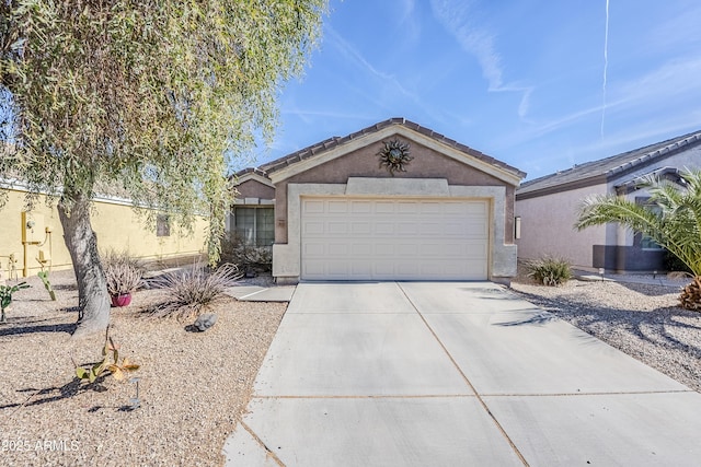 single story home featuring a garage