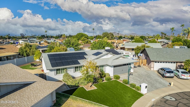 aerial view with a residential view