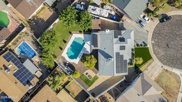 aerial view featuring a residential view
