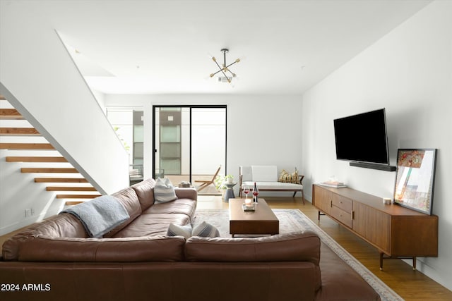 living room featuring hardwood / wood-style flooring