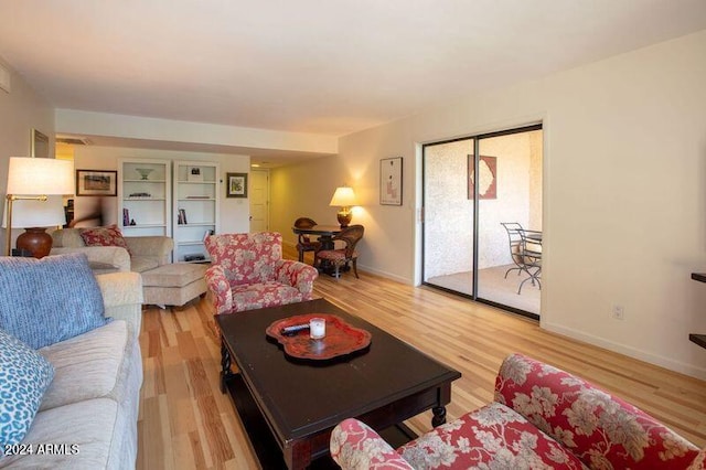 living room featuring light hardwood / wood-style floors