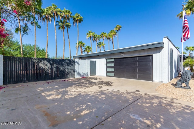 view of garage