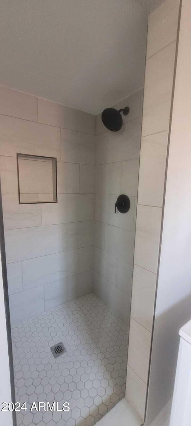 bathroom with a stall shower