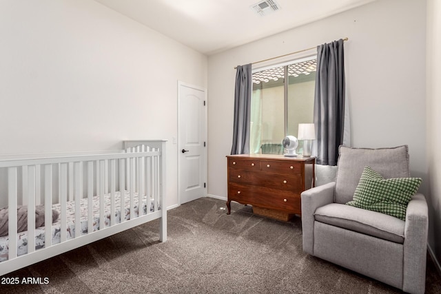 4495 E Woodside Way, Gilbert, AZ 85297 - bedroom featuring visible vents, carpet flooring, and a crib