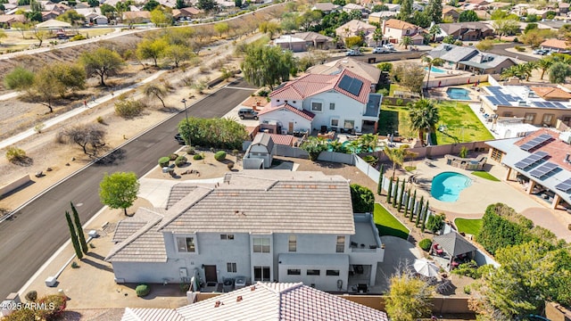 aerial view with a residential view