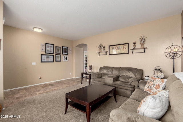 living room with carpet