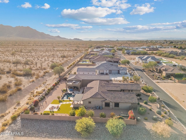 drone / aerial view with a mountain view