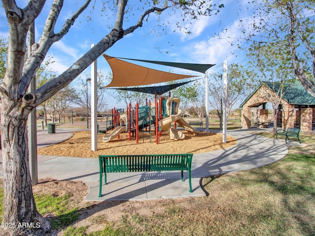 view of community jungle gym