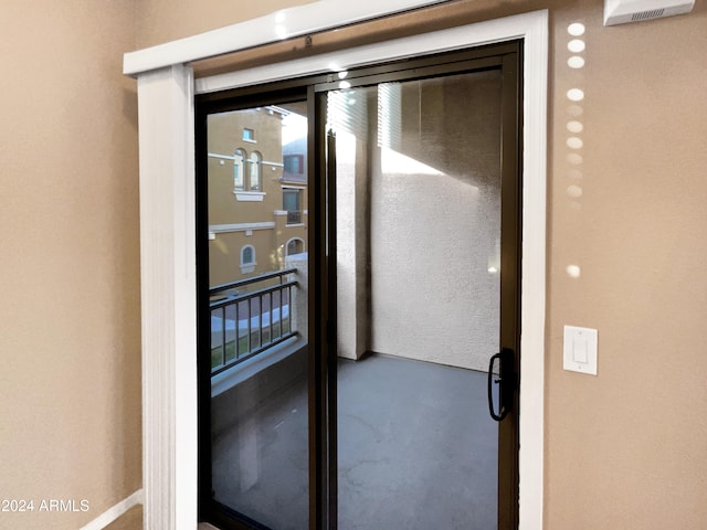 interior space featuring concrete floors