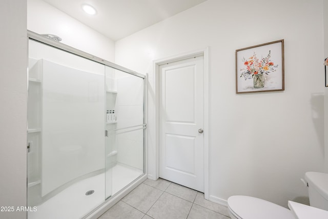 5721 W Coplen Farms Rd, Laveen, AZ 85339 - full bath featuring toilet, tile patterned floors, a stall shower, and baseboards