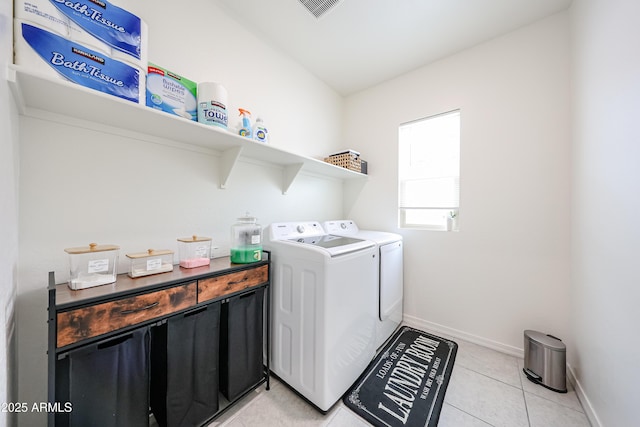 5721 W Coplen Farms Rd, Laveen, AZ 85339 - laundry area featuring washer and dryer, baseboards, and light tile patterned floors