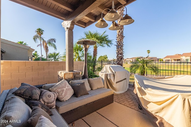 view of patio / terrace with a grill