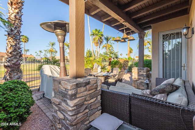 view of patio / terrace with an outdoor living space