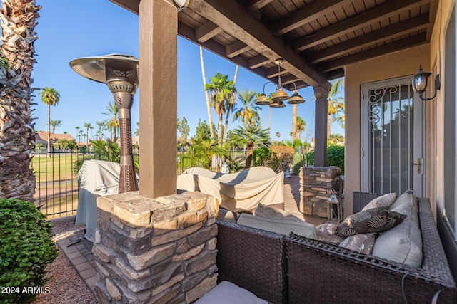 view of patio featuring outdoor lounge area