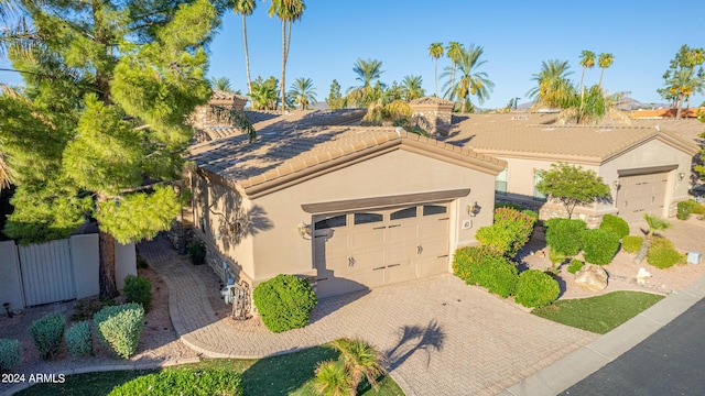 view of front of home with a garage