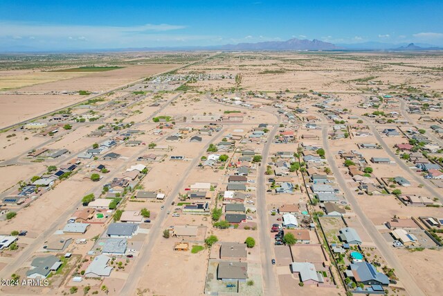 drone / aerial view with a mountain view