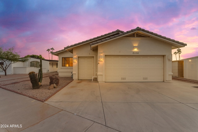 view of front facade featuring a garage