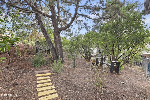 view of yard with fence