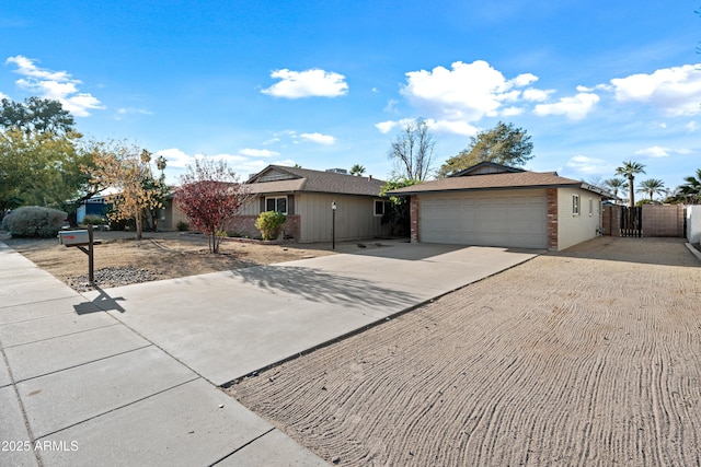 single story home featuring a garage