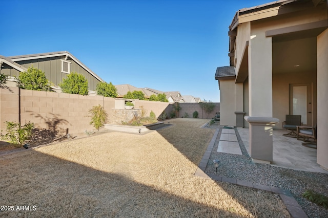 view of yard featuring a patio area