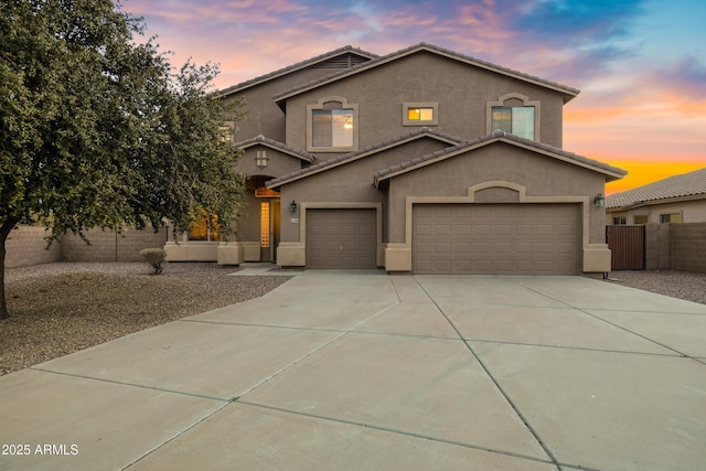 front facade featuring a garage