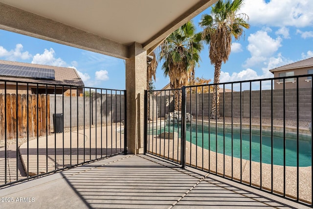 balcony with a patio area