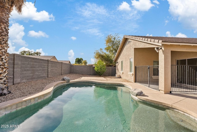 view of pool featuring a patio