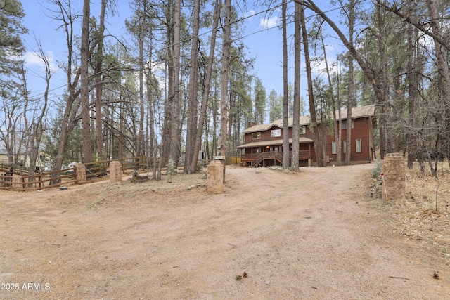 view of yard with fence