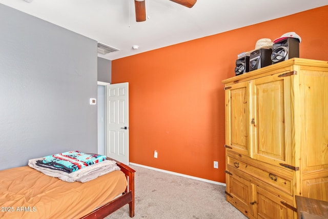 5218 W Lydia Ln, Laveen, AZ 85339 - carpeted bedroom featuring baseboards, a ceiling fan, and visible vents
