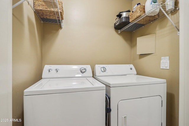 laundry area featuring washing machine and dryer