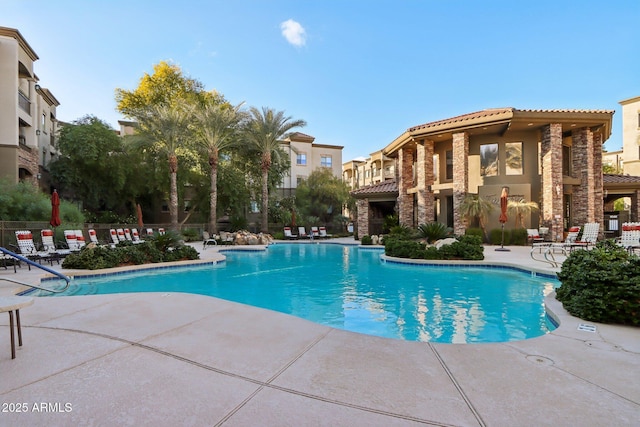 view of pool with a patio