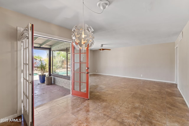 1749 W Monterosa St, Phoenix, AZ 85015 - unfurnished room featuring french doors and a chandelier
