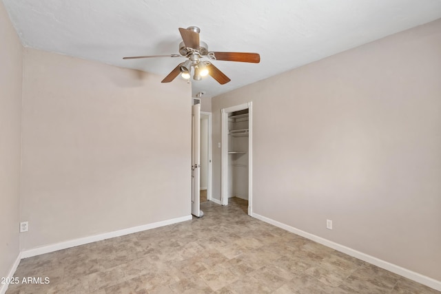 1749 W Monterosa St, Phoenix, AZ 85015 - unfurnished bedroom featuring a closet, light floors, and a ceiling fan