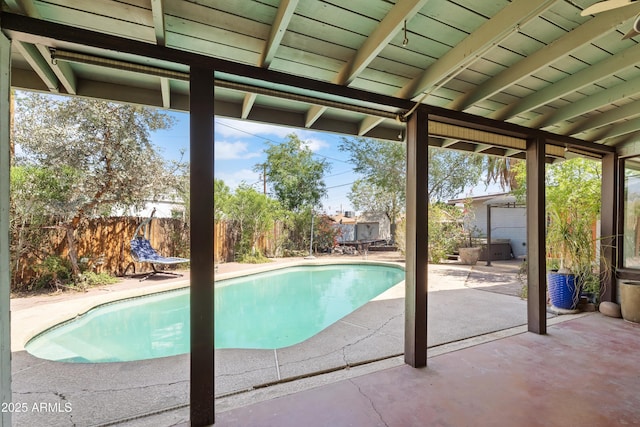 1749 W Monterosa St, Phoenix, AZ 85015 - view of swimming pool featuring a patio and a fenced backyard
