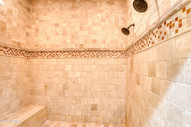 bathroom featuring a tile shower