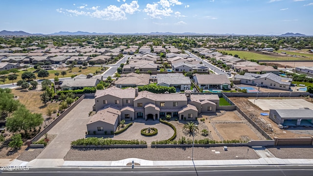 aerial view with a mountain view