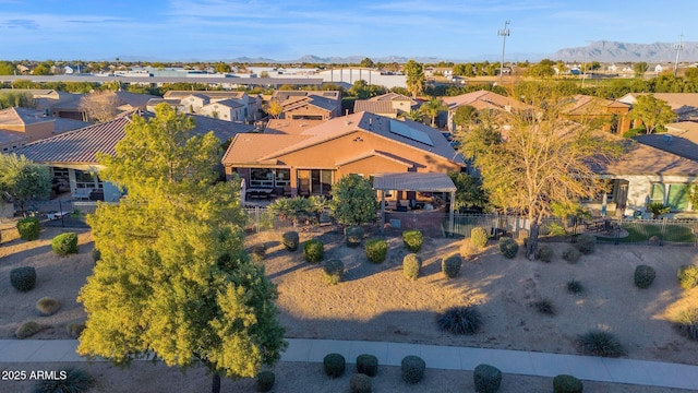 bird's eye view featuring a mountain view