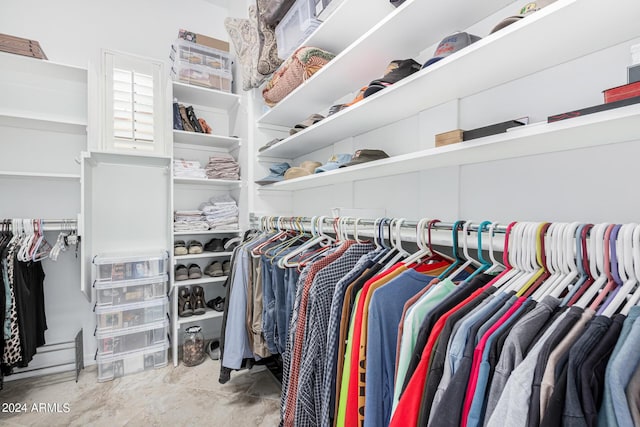 view of walk in closet