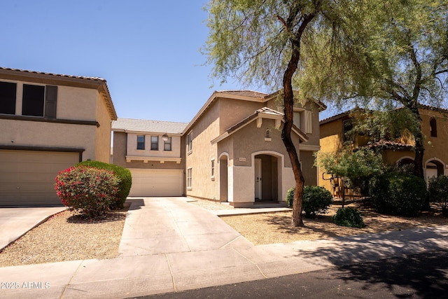8516 N 64th Ave, Glendale, AZ 85302 - view of front of property featuring driveway, stucco siding, a garage, and a tile roof