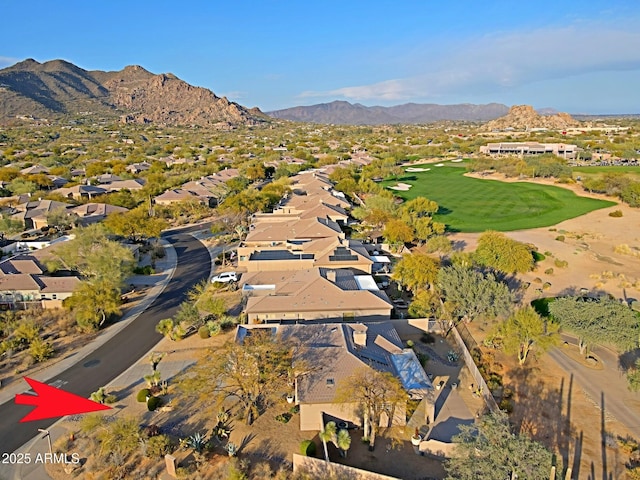 bird's eye view featuring a mountain view