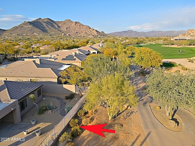 aerial view featuring a mountain view