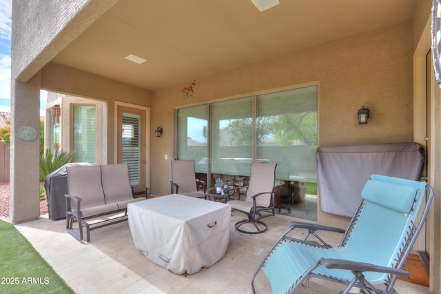 view of patio featuring an outdoor hangout area