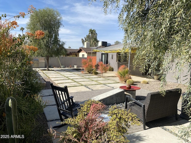 view of patio featuring central AC unit