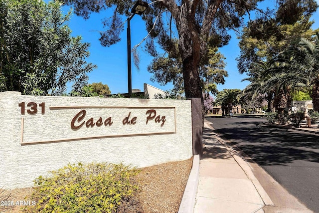 view of community sign