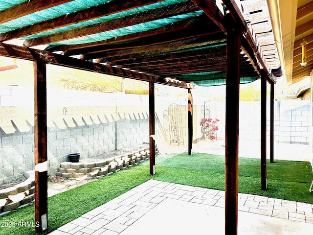 view of patio with a pergola