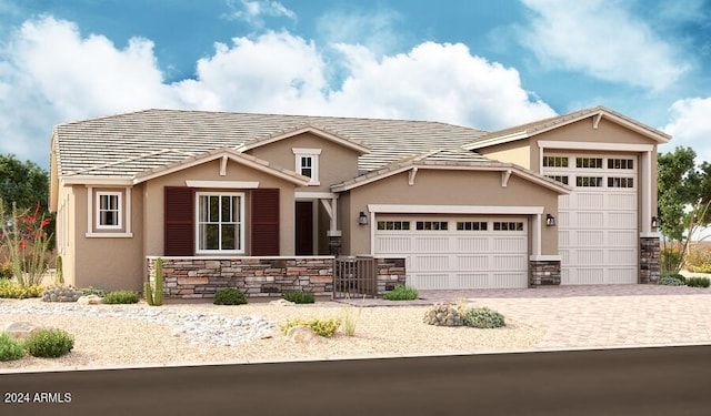 view of front of home with a garage