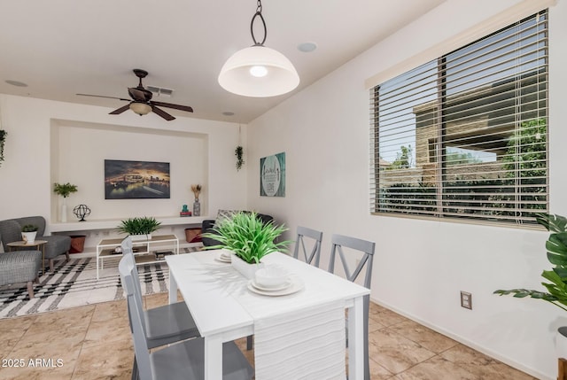 3622 E Sparrow Pl, Chandler, AZ 85286 - dining area with a ceiling fan